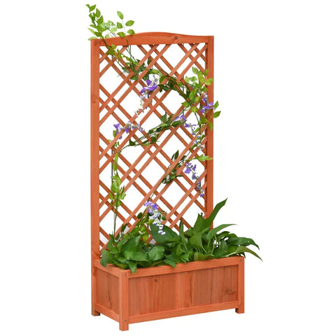 Rootz Plantenbak - Verhoogd Bed - Bloemenstandaard - Dennenhout - Geel - 60 x 30 x 122,5 cm