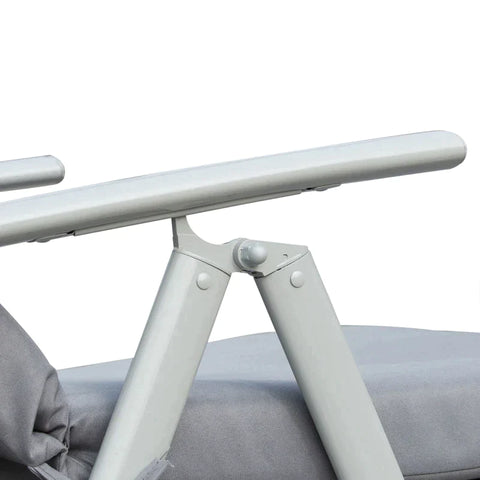 Rootz Sonnenliege – Strandliege – Gartenliege – faltbar – verstellbar – Grau – 137 x 63,5 x 100,5 cm