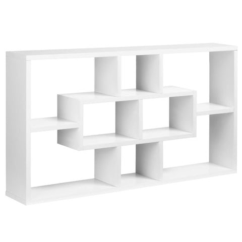 Rootz Wall Shelf - Hanging Shelf - Floating Shelf - Wall Bookcase - Wood - White - 85 x 14.5 x 47.5 cm