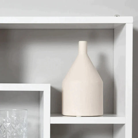 Rootz Wall Shelf - Hanging Shelf - Floating Shelf - Wall Bookcase - Wood - White - 85 x 14.5 x 47.5 cm