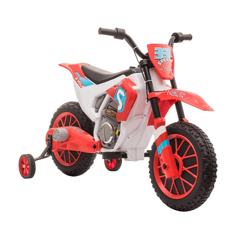 Rootz Kindermotorrad – Elektromotorrad – 45 Minuten Fahrzeit – mit Stützrädern – ab 3 Jahren – Rot + Weiß – 106,5 x 51,5 x 68 cm
