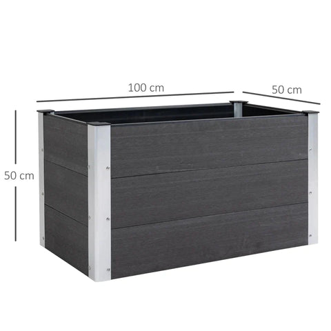 Rootz Planter Box - Flower Pot - Flower Box - WPC/Aluminum - 100 x 50 x 50 cm