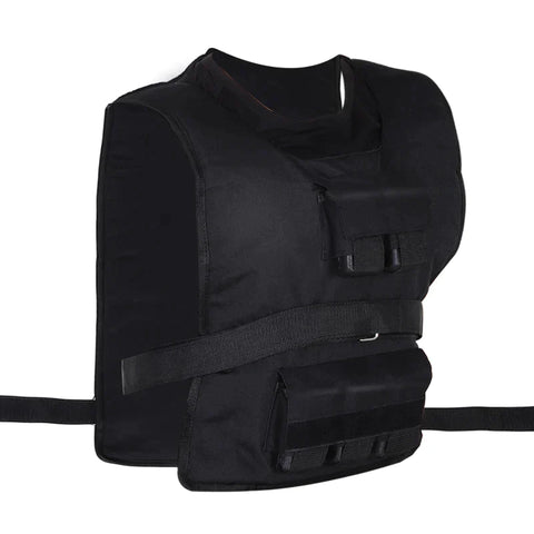 Rootz 15kg Training Vest - Weight Vest - Adjustable - Training Fitness - Oxford - Iron - Black - 36x52cm