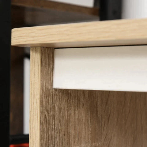 Rootz Desk - Bookshelf - Computer Desk - Office Table - Nature/White - 100 x 44 x 74 cm