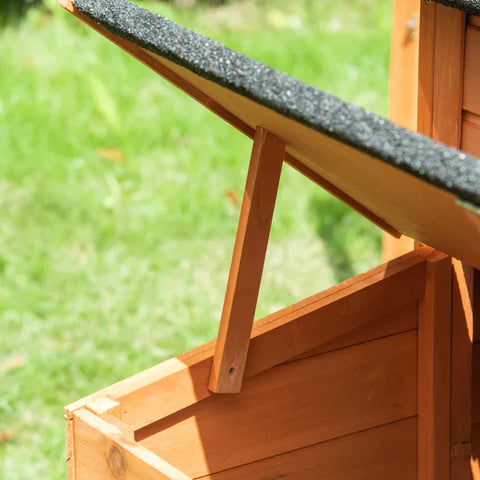 Rootz Bantam Chicken House - Bantam Chicken House with Nesting Box - Bantam Chicken Aviary with Asphalt Roof - Enclosure Poultry Hutch - Quail Hutch - Fir Wood - Orange + Black - 185.5 x 176 x 99.5 cm