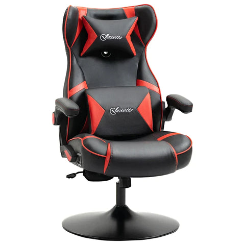 Rootz Gaming Chair - Geïntegreerde Speakers - Kantelbare Rugleuning - Zwart + Rood - 69 x 73 x 118cm