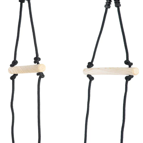 Rootz Kinder-Kletterseil – Kletterseil – Seil – mit Holzsprossen – für Kinder im Alter von 3–14 Jahren – Kunststoff/Pappelholz – 88 L x 40 B x 165 H cm