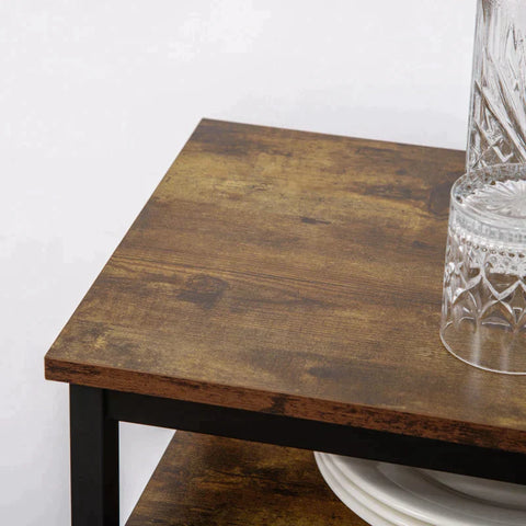 Rootz Wine Rack In Industrial Design - For 20 Bottles - Brown + Black - 50 x 32 x 100 cm