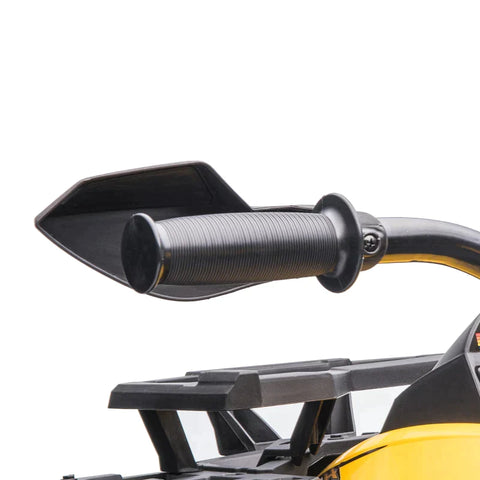 Rootz Electric Pickup Car - Electric Quad - Children's Electric Atv Stroller - Led Front Light With Mp3 - Baby Electric Motorcycle - Metal - Yellow - 100 x 65 x 73 cm