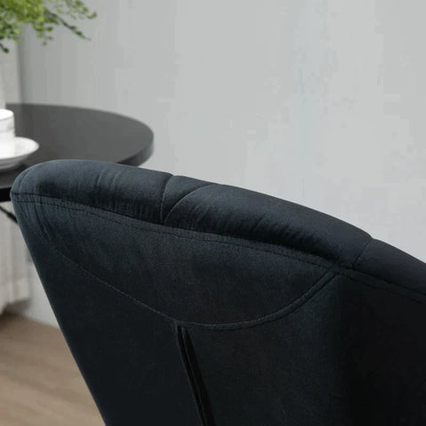 Rootz Barkrukken - Set Van 2 Barkrukken - Draaibare Barstoelen Met Rugleuning - Velvet Touch - In Hoogte Verstelbaar - Armless Foam - Zwart - 51,5x 57,5 ​​x 93-114,5 cm