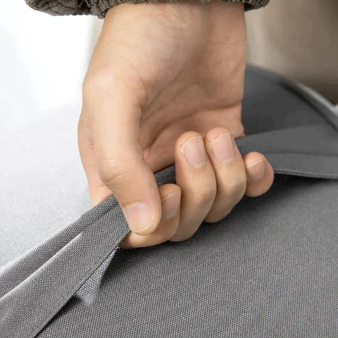 Rootz Inflatable Stool - Ottoman - Washable Cover - 150kg Load - Dark Gray - 53 x 53 x 23cm