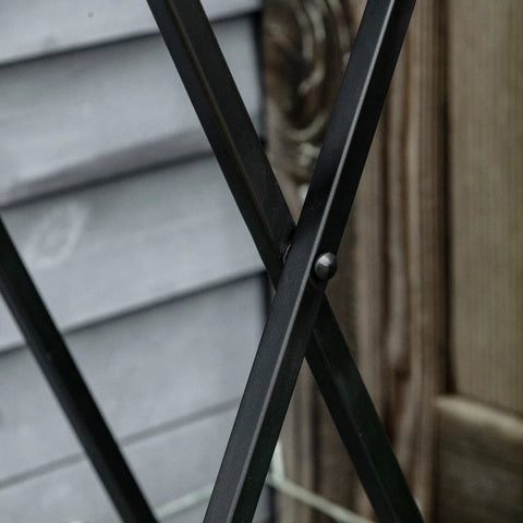 Rootz Plant Stand - Flower Stand - Plant Holder - Foldable Round - Metal/Ceramic Tile - Black/White/Yellow