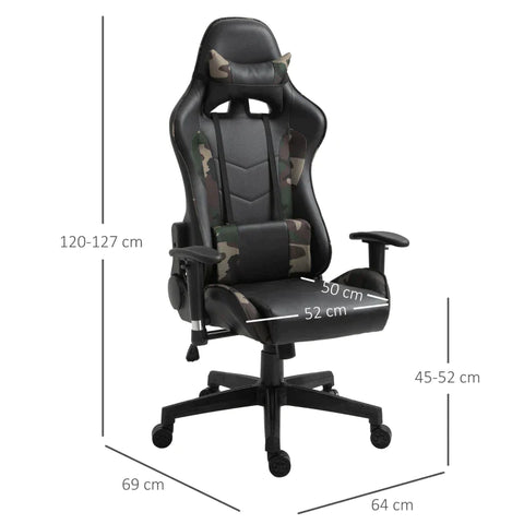 Rootz Gaming Chair - Massage Chair - Office Chair - Ergonomic Faux Leather - Foam - Black