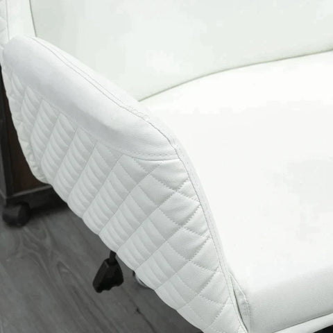 Rootz Office Chair - Height Adjustable - 5 Swivel Castors - White - 69 cm x 64 cm x 112 cm