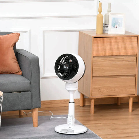 Rootz Pedestal Fan - 7h Timer Fan With Remote Control - 3 Speed Levels - Adjustable - Plastic - Steel - Ø28 x 70H cm