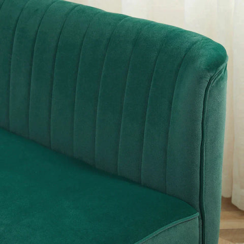 Rootz Sofa - 2-seater Fabric Sofa - Sofa Seating - Lounge Sofa - Dark Green - 117 X 56.5 X 77 Cm