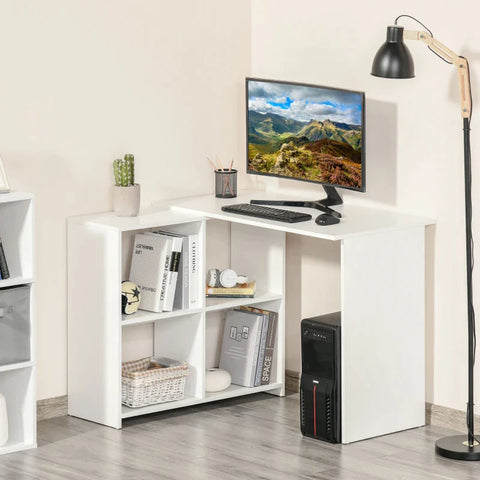 Rootz Corner Desk - L-Shaped Desk - L-Shaped Table - Computer Desk - Gaming Table - Gaming Desk - Desk - Office Desk - White - 100 x 90 x 75 cm