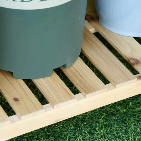 Rootz Planting Table - Gardening Table With 8 Hooks Drawer Shelf - Flower Table - Garden - Patio - Natural - 151 x 45.5 x 143 cm