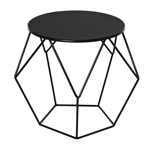 Rootz Hexagonal Side Table - Coffee Table - Nesting Table - Bedside Table -  Living Room - Bedroom - Black - L51 x B51 x H44 cm