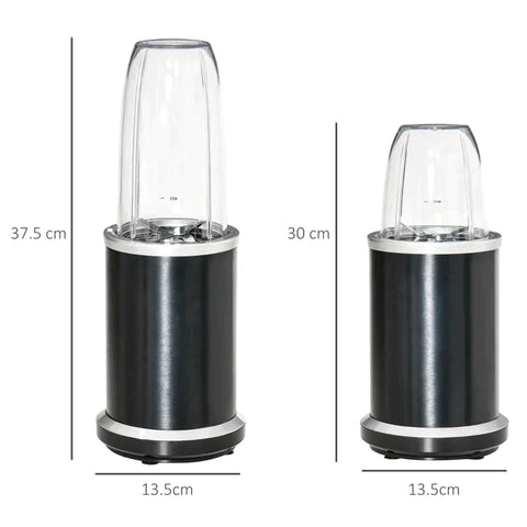 Rootz Mixer – Standmixer – Smoothie-Maker – 1000 W Standmixer – Küchenmixer – mit 0,7 l und 0,35 l Bpa-freien Mixbechern – Tritan/Aluminium – Schwarz