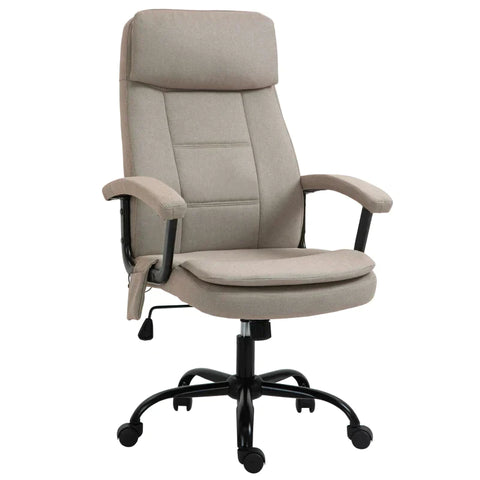 Rootz Office Chair - Massage Chair - Height-adjustable Executive Chair - Gaming Chair With Massage Function - Ergonomic Swivel Chair - Lumbar Spine Massage - Beige - 63 x 70 x 112-121 cm