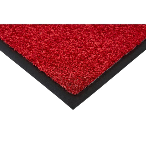 Rootz Doormat - Washable - Rubber Border - Non-slip - Red- 90 x 60 x 0.7 cm