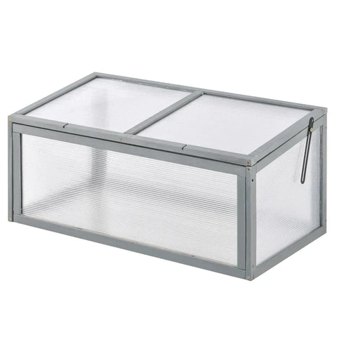 Rootz Mini Greenhouse - Garden Greenhouse - Wood + Polycarbonate -  Grey - 90 x 46 x 40 cm