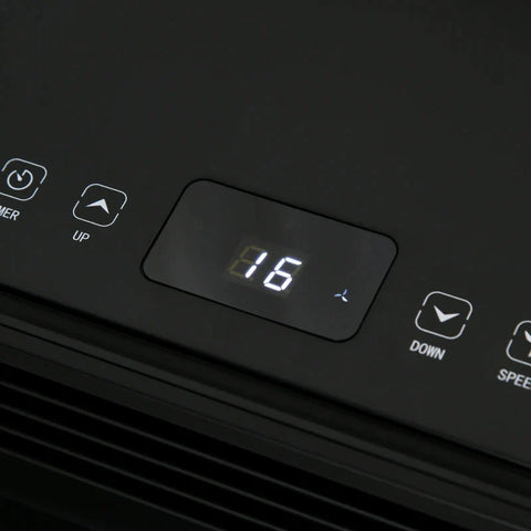 Mobile Klimaanlage von Rootz – 4-in-1-Klimagerät mit Fernbedienung – 2 Geschwindigkeitsstufen – LED-Anzeige – ABS – Schwarz – 30,5 x 32,5 x 67,8 cm