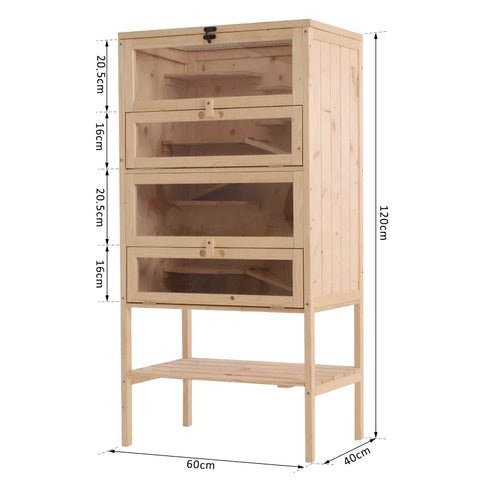 Rootz Kleintierkäfig – Tierstall – Nagetierkäfig – Meerschweinchenkäfig – Hamsterkäfig – Naturholz