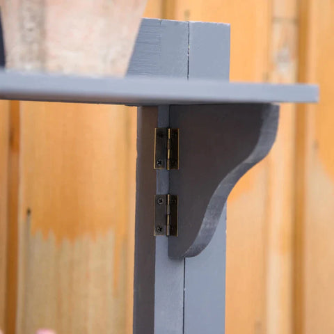 Rootz Plantentafel - Tuintafel - Gemaakt Van Hout Met 2 Laden Planken - Houten Plantentafel Voor Tuinterras - Grijs - 105 x 42 x 141,5 cm