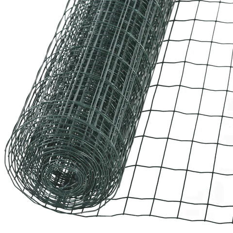Rootz Chain Link Fence - Wire Mesh Dog Fence - Poultry Fence - Poultry Net - Chicken Fence - Herding Fence - Wire Mesh Garden Fence - Aviary Wire Wire Fence - Steel - Dark Green - 10 x 1.22 m
