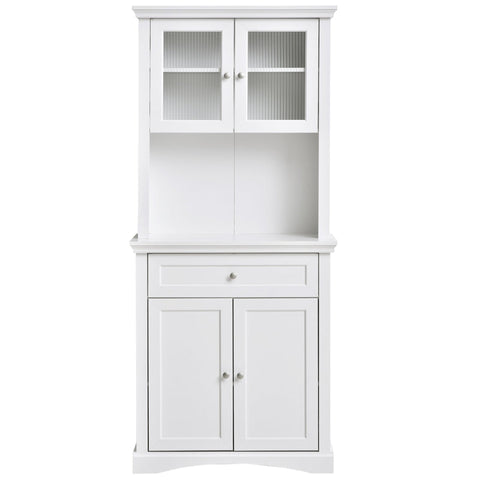 Rootz Kitchen Cabinet - Tall Cabinet - Adjustable Shelves - Cabinet - Chest Of Drawers - White - 79 x 40 x 180 cm