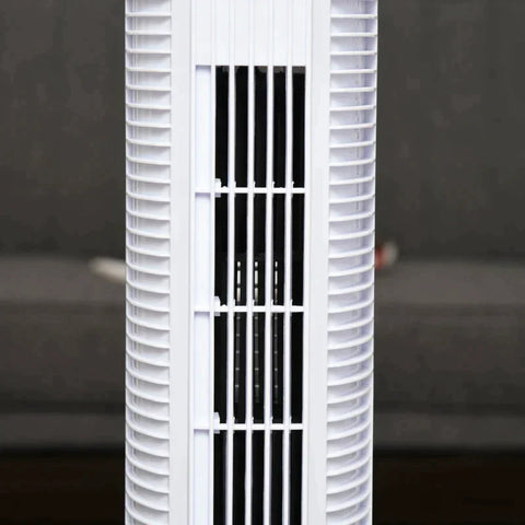 Rootz Torenventilator - Voetventilator - PP Plastic - Ventilator Met Afstandsbediening - Zwart + Wit - 20 cm x 20 cm x 78,5 cm