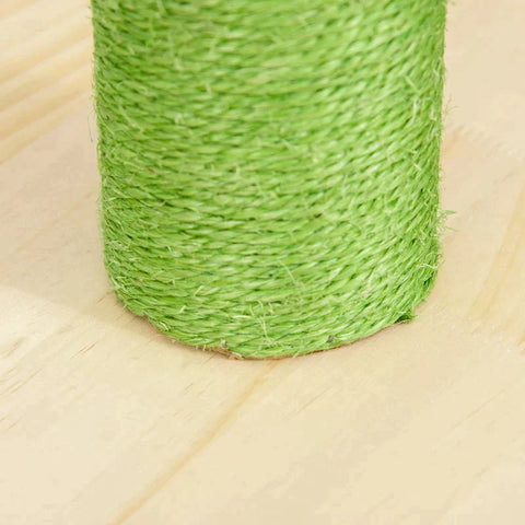 Rootz Scratching Post - Cat Scratcher Cactus Scratching Posts - Cat Tree - Pine Wood - Sisal Rope - Scratching Post Toy for Cats - Green/Natural - 40L x 40W x 65H cm