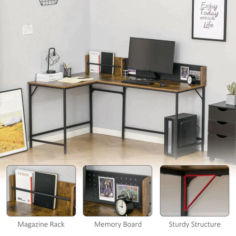 Rootz Computertisch – L-förmiger Computertisch – Eckschreibtisch – 165 cm x 110 cm x 95 cm
