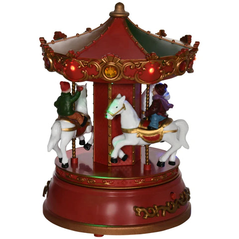 Rootz Christmas Music Box - Rotating Carousel - With Music - LED Lighting - Colorful - 13 x 13 x 18.5cm