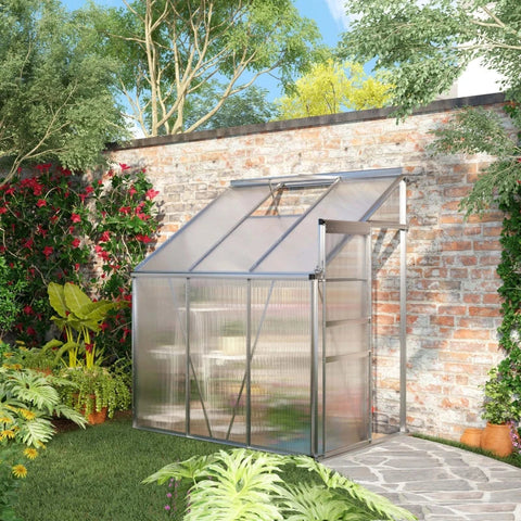 Rootz Greenhouse - Aluminium Zijkas - Tuinhuisje Met Raamdeur - Plantenhuis - Tomatenhuis - UV- en weerbestendig - 192 x 127 x 214 cm