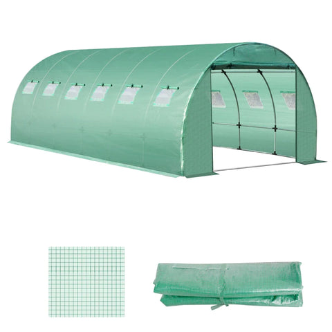 Rootz Greenhouse Replacement Cover - ONLY Winter - Garden Plant - PE Cover for Tunnel - Walk-in Greenhouse with Roll-up Windows Door - Outdoor - Green - 6x3x2m