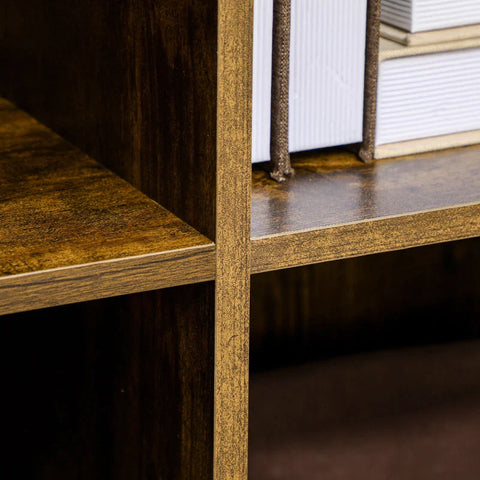 Rootz Sideboard - 2 Doors - 4 Shelves - Industrial Design - Storage Cabinet - Chipboard - Steel - Brown + Black - 80cm x 39cm x 91cm