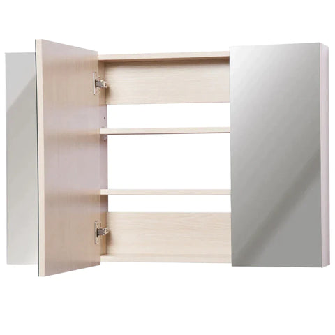 Rootz Spiegelschrank – Badezimmerschrank – Spiegelwandschrank – Badezimmer-Wandschrank – Weiß – B90 x H60 x T13,5 cm