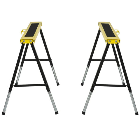 Rootz Saw Horses - Saw Horse Set - Saw Horses Tools - Adjustable Saw Horses - Foldable Saw Horses