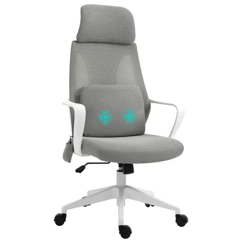 Rootz Office Chair - Massage Chair - Executive Chair With Massage Function - Height-adjustable - Swivel Chair - Ergonomic Gaming Chair - Grey - 62 x 60 x 114-122 cm