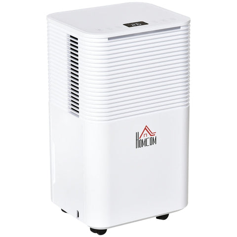 Rootz Dehumidifier - Electric Dehumidifier - 2000ml Dehumidifier Against Moisture With Wheels - Bathroom - Living Room - Bedroom - ABS - White - 22 x 25 x 44.5 cm