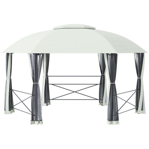 Rootz Gazebo - Party Tent - Garden Gazebo - Party Gazebo - Steel/Polyester - Grey - 4L x 4.7W x 2.8H m