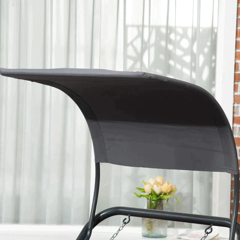 Rootz Sun Lounger - Hammock with Canopy and Pillow - Weather Resistant - Dark Grey - 240 cm x 92 cm x 148 cm