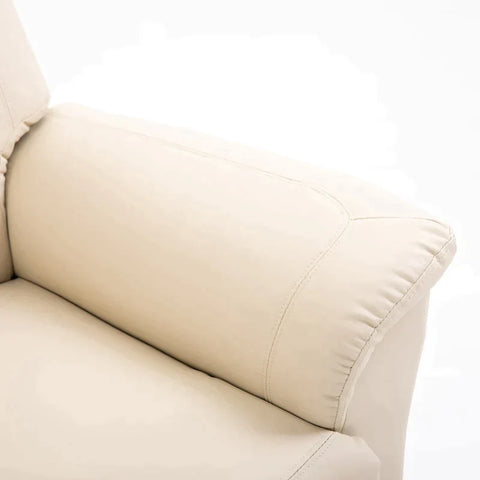 Rootz Electric Massage Chair - Electric Massage Lounger - Electric Stand-up Chair - Massage Chair - Vibrating Massage Chair - Relaxation Chair - PU Leather - Cream White