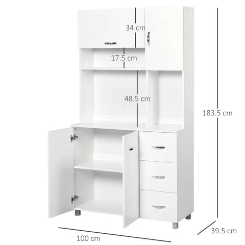 Rootz Kitchen Cabinet - Kitchen Storage - Storage Cabinet - Kitchen  Storage Cabinet - Cupboard Cabinets - White