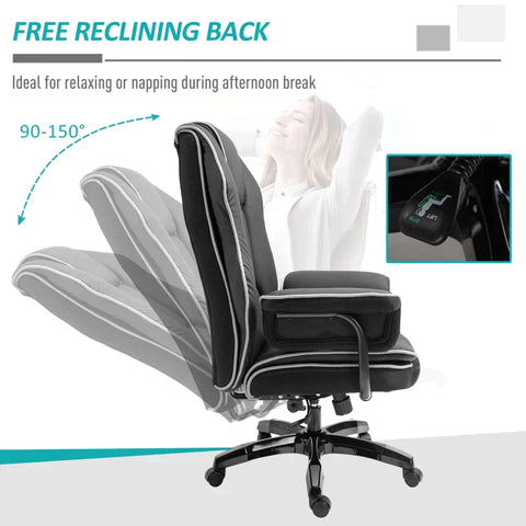 Rootz Office Chair - Desk Chair - Ergonomic Office Chair - Swivel Chair - Armrests - Height-adjustable - Black - 76 x 80 x 118-124 cm
