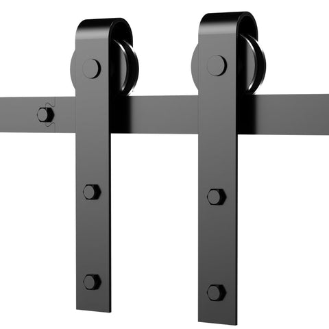 Rootz Sliding Door Fitting Set - Space-saving - Quiet - Universal - Black - 200 cm x 40 cm x 0.6 cm