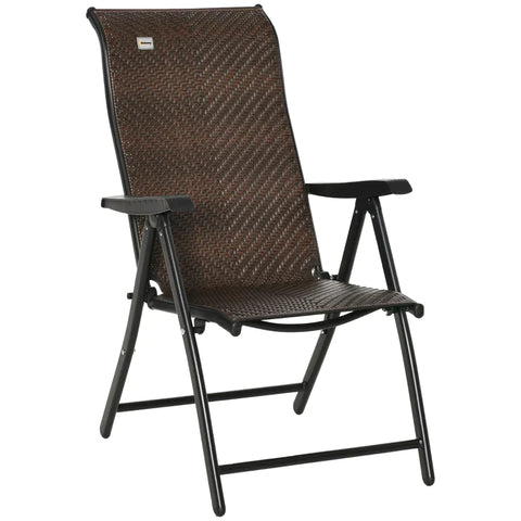 Rootz Sonnenliege – Klappbarer Loungesessel – Rattanliege – PE-Rattan – Stahl – Braun + Schwarz – 58L x 71B x 111H cm